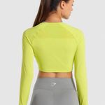 Gym Shark Neon Green Long Sleeve Crop Top Photo 2