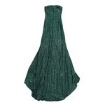 Women's Strapless High Leg Slit Sequin Maxi Mermaid Dress in Green, Size 0​​ Green Photo 3