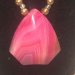 Handmade Handcrafted Pink Stone Beaded Pendant OOAK Photo 1