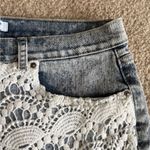 Unif Y2K Jeans Women's Shorts Acid Wash Lace Detail Shred Distressed High Waist 32 Photo 5