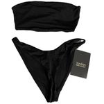 Naked Wardrobe NEW  Women's Size Small Black Two Piece Bandeau Bikini Set Photo 0