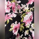 C Brand 3 Button Duster Floral Kimono Size Medium Black Photo 3