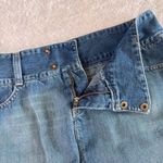 American Eagle American‎ Eagle Y2K Denim Mini Skirt Womens Sz 4 Blue Snap Western VTG Festival Photo 9