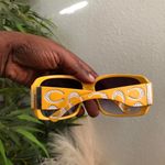 Y2K Large Chunky Baddie Yellow purple silver rhinestone studded sunglasses “not coach” monogram “C” #streetwear #grunge #gothic #retro Gold Photo 2