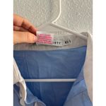 Gretchen Scott Top Womens Medium Blue White Ric Rac Scalloped Preppy Resort Photo 3