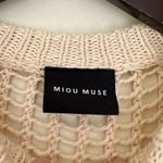 MIOU MUSE Open Knit Sweater Vest White Round Neck Crop Tank Large Photo 2