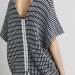 Free People Something Special Poncho Navy White Size M Photo 0