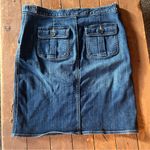 Lands’ End Premium Denim Jean Skirt Knee Length Blue Size 10 Photo 1