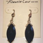 Kenneth Cole  Gold Tone Black CZ Rhinestone Dangling Boho Pierced Earrings Photo 1