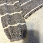 American Eagle  Gray/White Stripe Chenille Cropped Sweater Photo 4