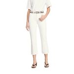Current/Elliott  The Vanessa Jean Size 31 Winter White Out Denim Flare Cotton New Photo 5