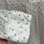Uniqlo  white button down top with purple geometric detail EUC Photo 4