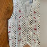 Vintage linen beaded embroidered vest Tan Photo 8