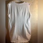 White Sleeveless Midi Dress with Boxy Relaxed Fit crochet details summer cotton Size XXL Photo 4