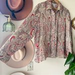 Rena Rowan VINTAGE  paisley print 100% silk button down blouse Women’s SIZE 18W‎ Photo 2