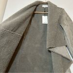 John + Jenn NWT  Women’s Coat Long Open Front Sherpa Grey Size M Photo 6