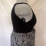 Robbie Bee Maxi Dress Sz XXL Black White Paisley Sleeveless Tie Belt Lined Boho Photo 7