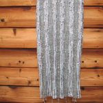 Mac Duggal  5980 Blue High Neck Short Sleeve Crystal Fringe Column Dress Photo 9