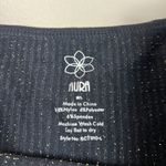 Aura Black Gold Metallic Ribbed Cropped Tank Top Photo 1