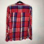 SO  Flannel Shirt Sz Large Pink Blue Plaid Photo 5