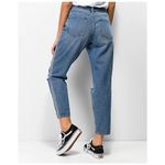 Womens Empyre Eileen Checkered Striped Light Wash Mom Jeans Photo 1