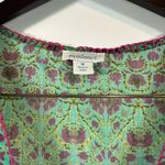 Sundance  Mystical Mosaics Green Boho Tiered Ruffle Cotton Maxi Dress Size Medium Photo 4