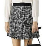 Kate Spade  New York silk black and white polka dot A-line flip skirt Photo 0