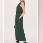 Calvin Klein Dark Green Sleeveless V NeckWide Leg Crop Pocket Jumpsuit Size 12 Photo 2