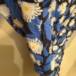 STAUD Mini Milla Dress Size 2 Floral White Acid Blue Puff Sleeve Mini Photo 5