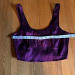 House of Harlow Eggplant Wine Satin Shimmer Cropped Bustier Top, Size M, NWOT Photo 1