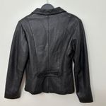 Black‎ Leather Blazer Jacket Vintage Classic Retro Sz S NYC Black Photo 1