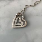 Blue Mother Of Pearl Inlay Double Heat Pendant Necklace 925 Sterling Silver 18” Photo 8