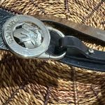 Michael Kors  Black Leather Belt Silver Clasp 39” L‎ Photo 3