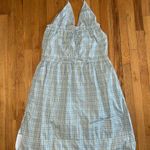 Victoria Beckham Check Print Tie Dress Maxi Blue Green size 6 Photo 3