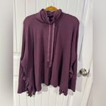 Free People Movement Come Closer Pullover Split Ruffle Sides Purple Photo 1