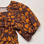 Porridge x Anthropologie Square Neck Puff Sleeve Cotton Poplin Babydoll Dress XS Orange Photo 8