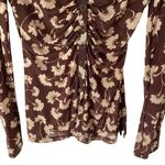 Free People NWTs Lucky Mesh Sheer Floral Chocolate Brown Women's Top size XS Photo 2
