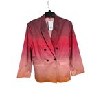 MISA Los Angeles Viva Ombre Poplin Double Breasted Blazer Pink Peach Size L Photo 5