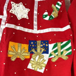 Vintage CHAUS Sport Ugly Christmas Sweater 100% Cotton Women's Size Small Red Photo 3