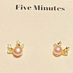 Sterling silver gold tone reindeer earrings for the Christmas holiday Photo 0