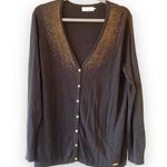 Calvin Klein Black Cardigan Sweater Sweater Gold Sparkles Holiday New Years XL Photo 0