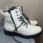 Baretraps  Ivory Combat Boots with Black Accents Photo 4