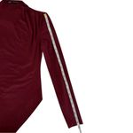 ZARA NWT Pleated Shoulder Bodysuit Medium Burgundy Red Long Sleeve Mock Neck Photo 4
