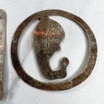 Vintage Aplaca Silver Dancing Women Pendant or Concho Set of 2 Photo 4