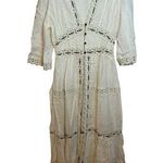 Rahi White Cotton Cottagecore Maxi Swim Cover Up Photo 0