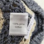 Peruvian Connection  Vintage Crochet knit Blue and Cream Striped Sweater Size M/L Photo 8