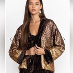 Johnny Was  SEQUIN GOLD PLAZA KIMONO $398 BOHO DESIGNER ANIMAL PRINT fall jacket Photo 0