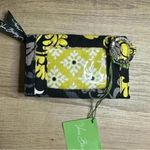 Vera Bradley  Quick Swipe ID Case Key Ring Baroque Black Yellow Floral Photo 1