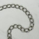 Rhinestone Heart Flower Chain Belt Y2K Silver Tone Metal Links OS ✨ Photo 15