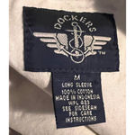 Dockers  Women's Tan Jacket Pockets Belt Size M 27 1/2" Long x 20 1/2" Pit to Pit Photo 2